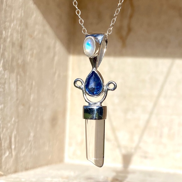 Kyanite & Crystal Quartz Necklace - Picture 11 of 15
